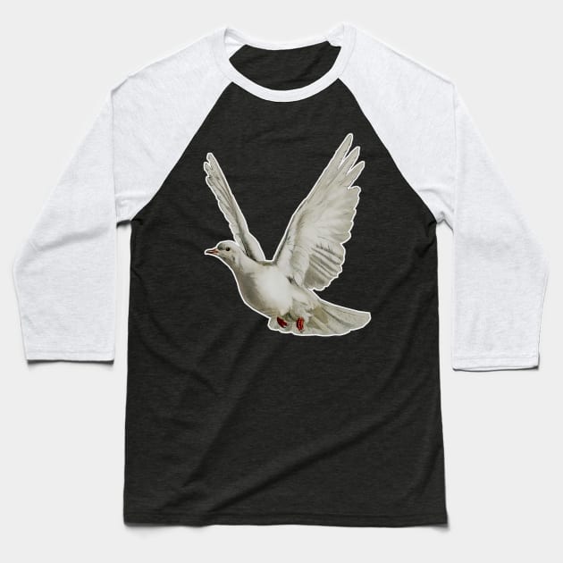 white dove of peace Baseball T-Shirt by Marccelus